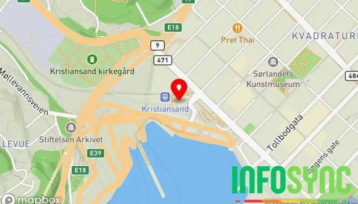 kart over Kristiansand stasjon Jernbanestasjon i Kristiansand