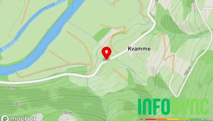 kart over Kvamme Naustdal Bussholdeplass i Naustdal