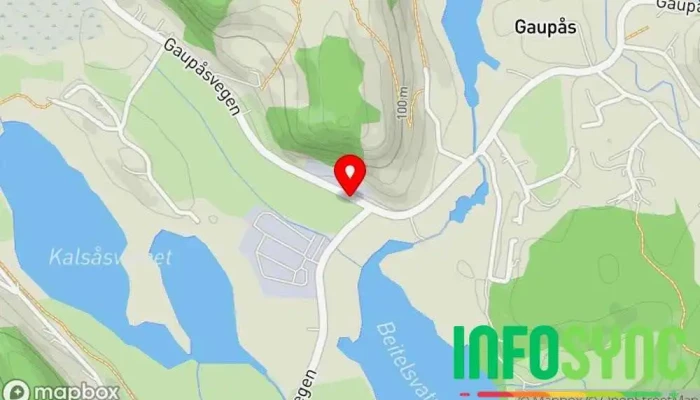 kart over Kvamsvegen Busstopp i Ytre Arna