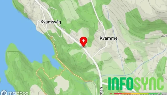 kart over Kvamsvegen Busstopp i Alversund