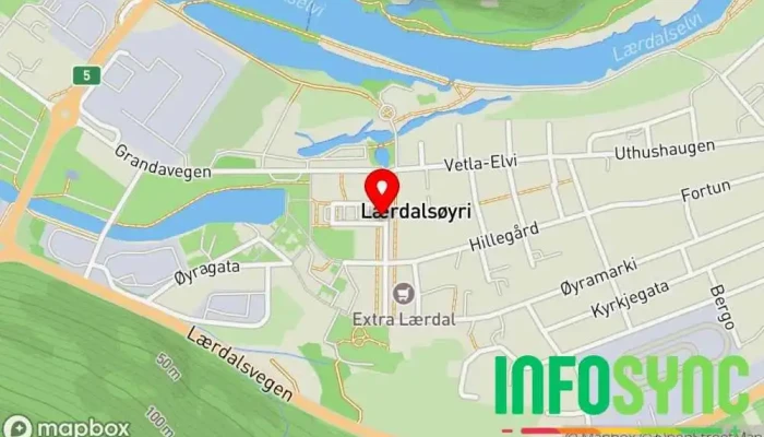 kart over Lærdal  i Lærdal