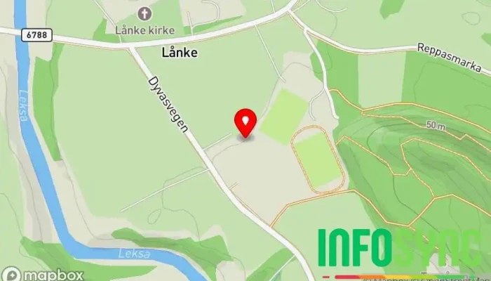 kart over Lånke Skytterlag Klubbhus for skyttere i Hell