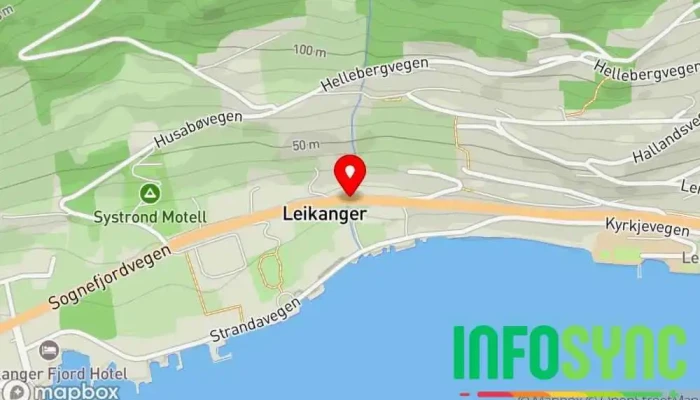 kart over Leikanger kommune  i Leikanger