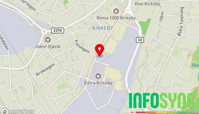 kart over Lindbak IT AS IT-konsulent, IT-sikkerhetstjeneste i Gjøvik