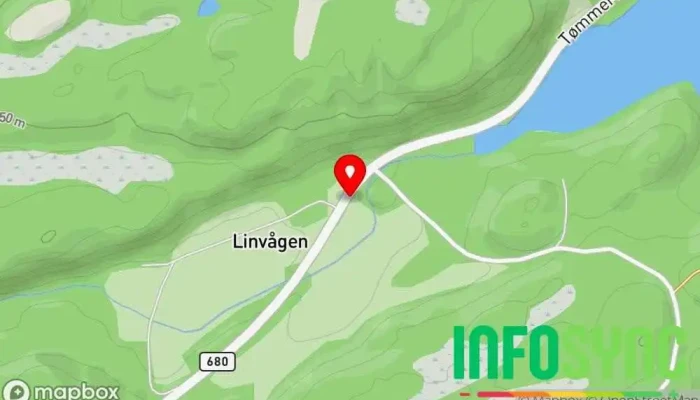 kart over Linvågen Busstopp i Tustna