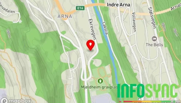 kart over Ljoshall Ideell organisasjon i Indre Arna