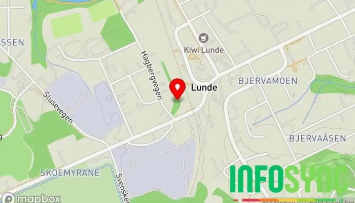 kart over Lunde  i Lunde