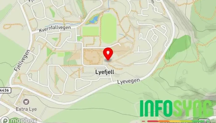 kart over Lyefjell  i Lyefjell