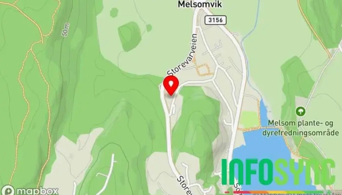 kart over Melsomvikkirken Kirke i Melsomvik