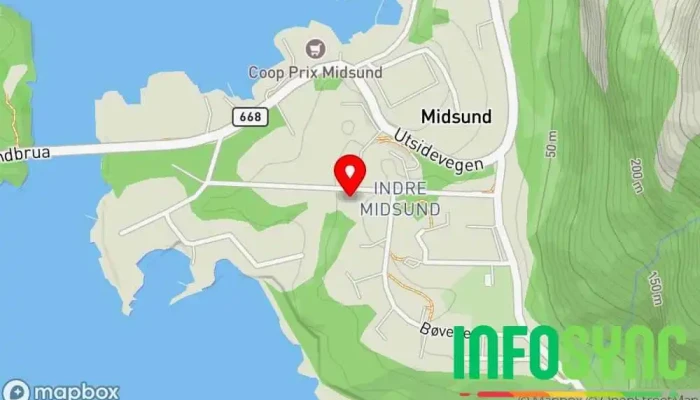 kart over Midsund kommune  i Midsund