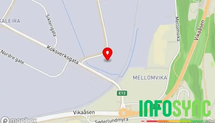 kart over Mo i Rana bedriftssenter Postkontor i Mo i Rana
