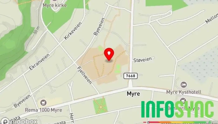 kart over Myre skole Skole i Myre