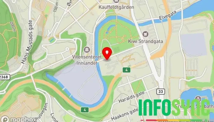 kart over NAV Gjøvik Sosialtjeneste-organisasjon i Gjøvik