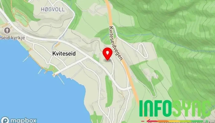 kart over NAV Kviteseid Sosialtjeneste-organisasjon i Kviteseid