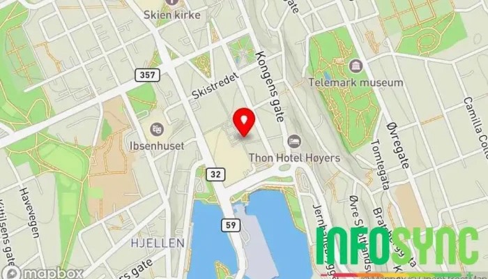 kart over NAV Skien Sosialtjeneste-organisasjon i Skien