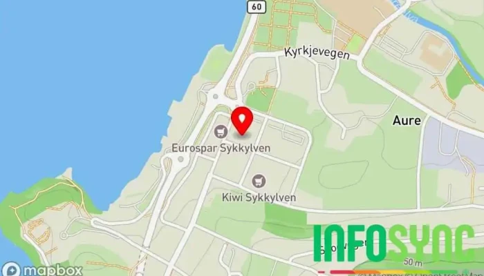 kart over NAV Sykkylven Trygdekontor i Sykkylven