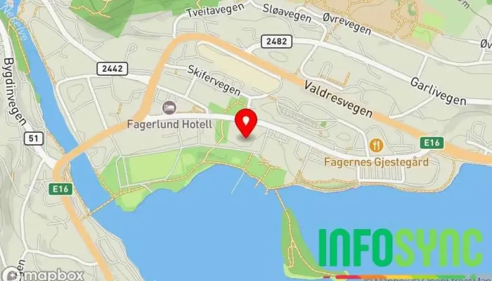 kart over NAV Valdres Nord-Aurdal Sosialtjeneste-organisasjon i Fagernes