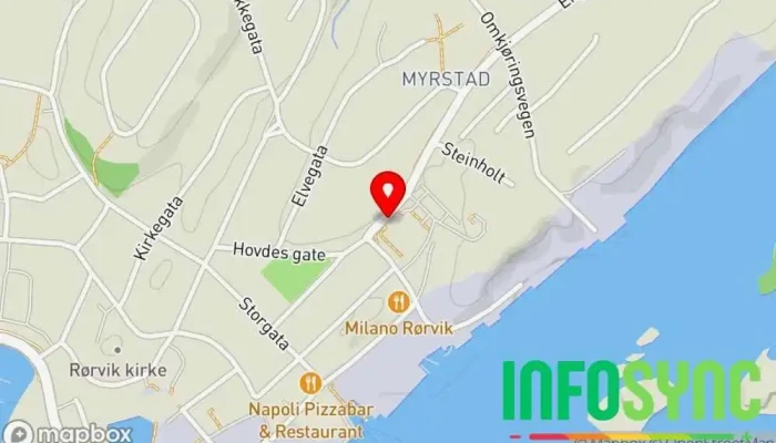 kart over NAV Vikna Sosialtjeneste-organisasjon i Rørvik