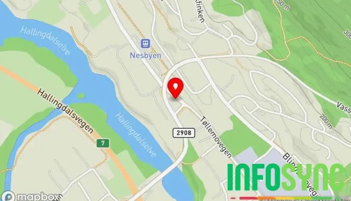 kart over Nesbyen Hytteservice Vaktmestertjenester, Rengjøringsbyrå, Anleggsgartner, Snekker i Nesbyen