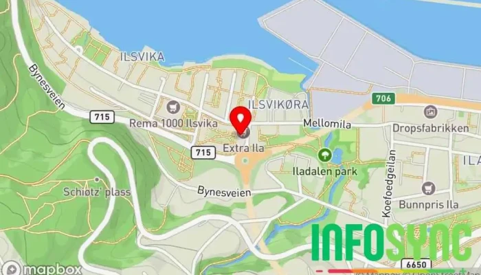 kart over Nidelven-IT Netthotellselskap i Trondheim