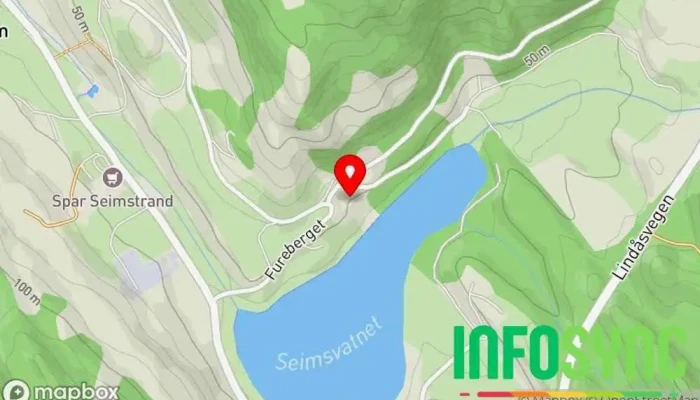 kart over Nordhordland Fjellsprengning As Graveentreprenør i Seim