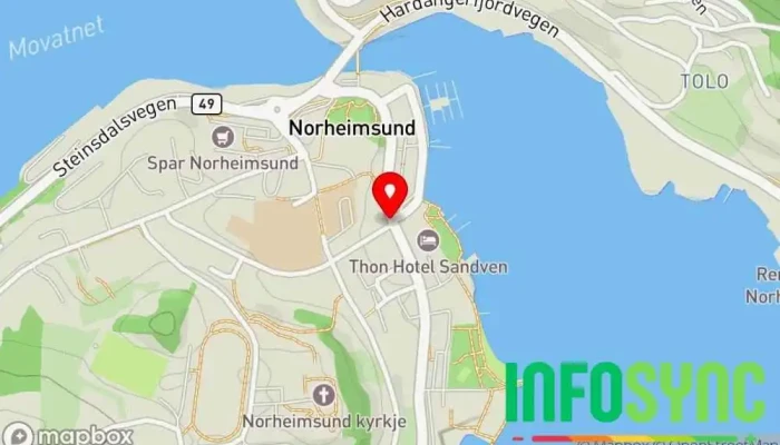 kart over Norheimsund  i Norheimsund