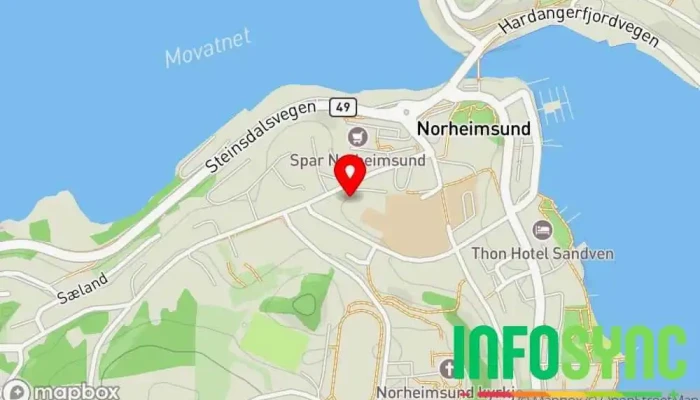 kart over Norheimsund Indremisjon Kirke i Norheimsund