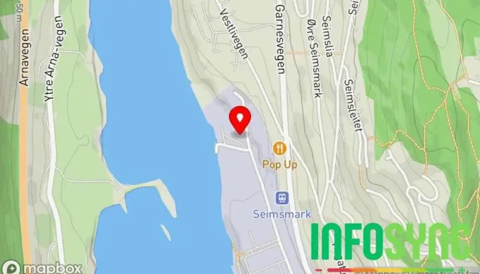 kart over Norsk Gjenvinning Metall AS avd. Indre Arna Resirkuleringsanlegg i Indre Arna