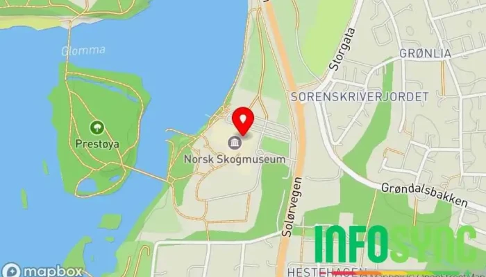 kart over Norsk skogmuseum Museum, Turistattraksjon i Elverum