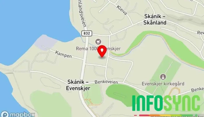 kart over Økoråd Evenskjer AS Regnskapskontor i Evenskjer