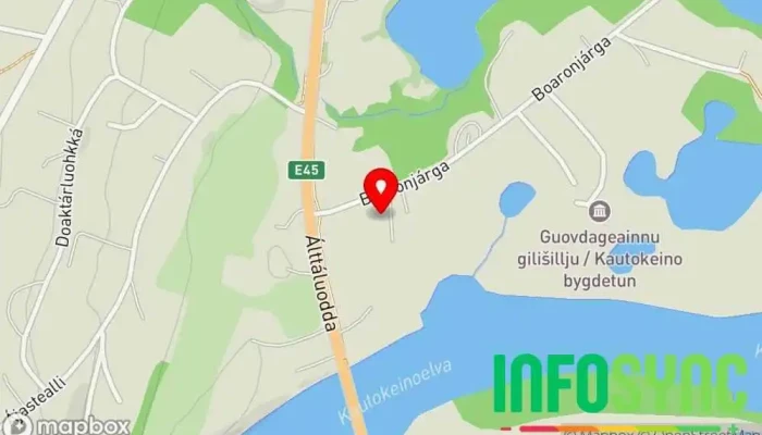 kart over Opplæringskontor i Reindrift og Duodji Yrkesskole, Opplæringssenter i Kautokeino