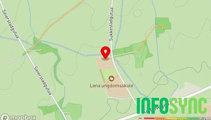 kart over Østre Toten Læringssenter Læringssenter i Lena