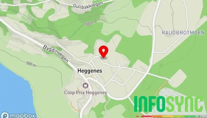 kart over Øystre Slidre Frivilligsentral Frivillig organisasjon i Heggenes