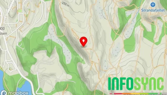 kart over Ravnefjellet Fjelltopp i Fyllingsdalen