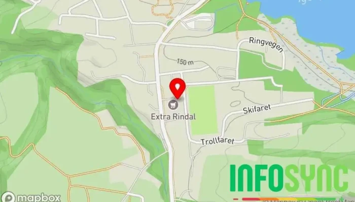 kart over Rindal Sparebank Bank i Rindal