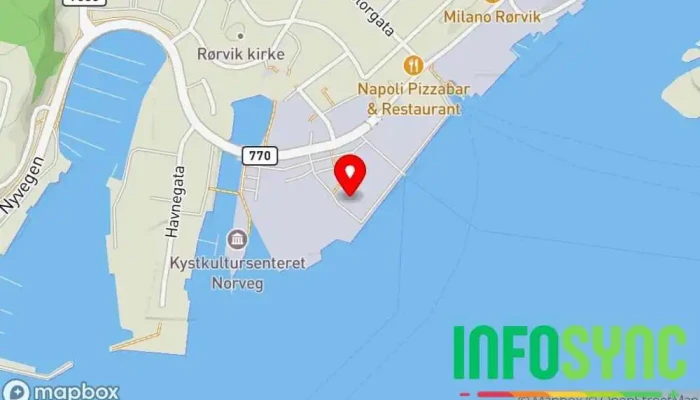 kart over Rørvik Havn Logistikk i Rørvik