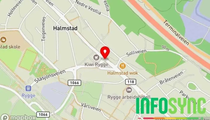 kart over Rygge  i Moss