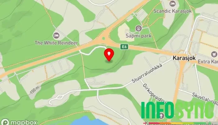 kart over Samisk Nasjonalt Kompetansetjeneste Mentalhelsetjenester i Karasjok