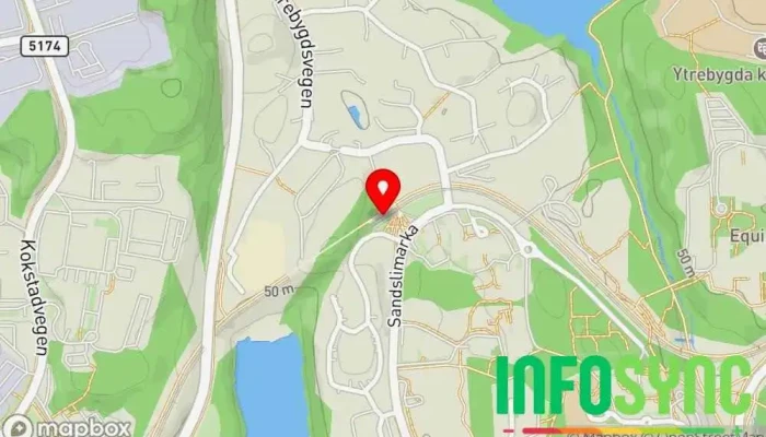 kart over Sandslimarka bybanestopp Transporttjeneste i Bergen
