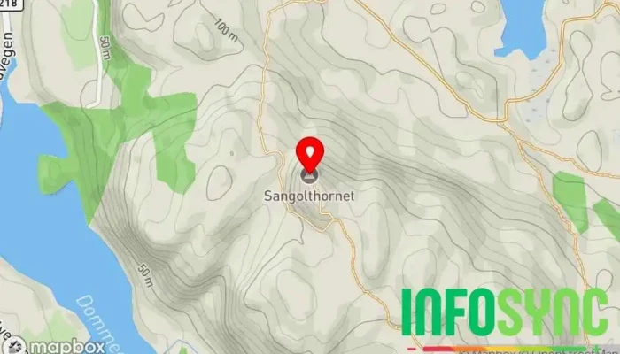 kart over Sangoltshornet Fjelltopp i Skogsvåg
