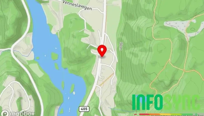 kart over Sans Vennesla Butikk i Kvarstein