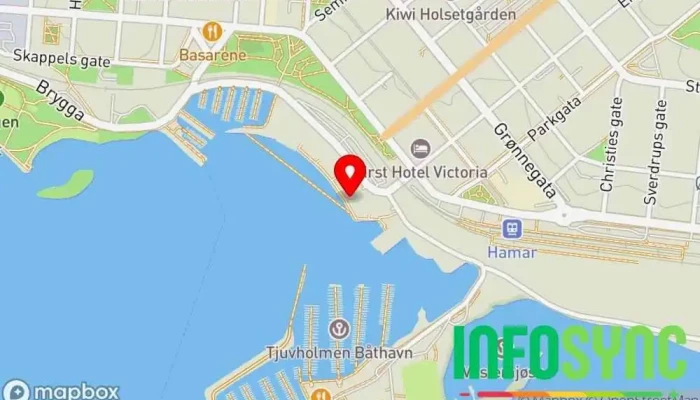 kart over Seaside Cablepark Hamar Utleie av vannsportsutstyr i Hamar