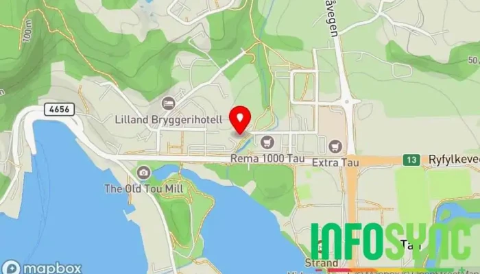 kart over Sig. Halvorsen avd. Tau Rørlegger i Tau