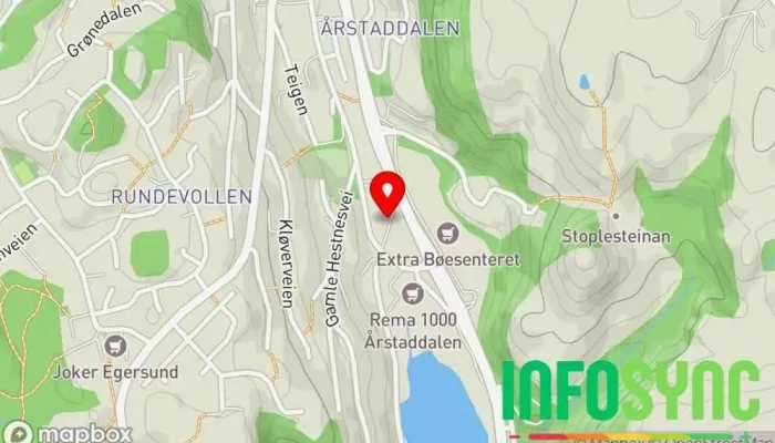 kart over Sig Halvorsen avdeling Egersund Rørlegger i Egersund