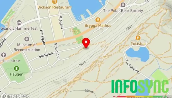 kart over Sikksakkveien Utsiktspunkt i Hammerfest