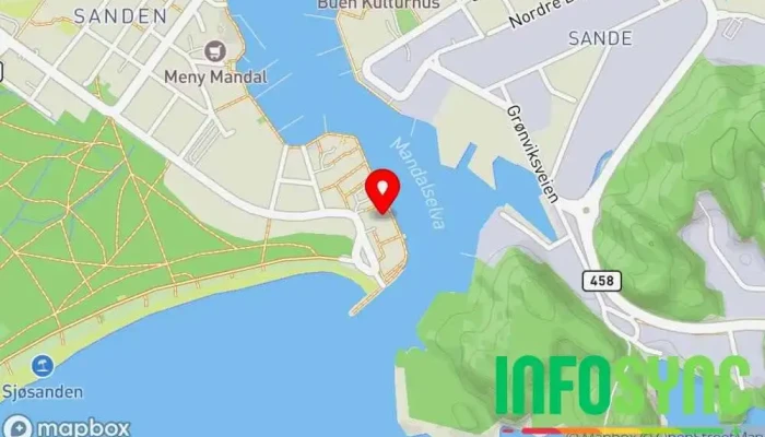 kart over Sinpro Fagbevegelse i Mandal