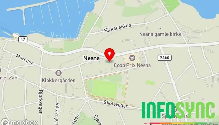 kart over Sinus Nesna AS Elektriker i Nesna