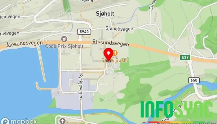 kart over Sjøholt Busstopp i Ørskog