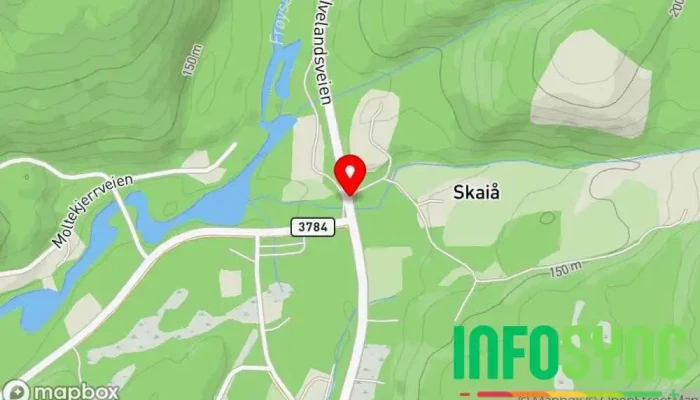 kart over Skaiå Bussholdeplass i Iveland