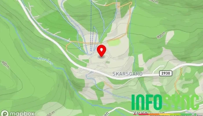 kart over Skarslia Ski og Akesenter Arrangør av utendørsaktiviteter, Rideskole, Skiutleie, Skisenter i Ål
